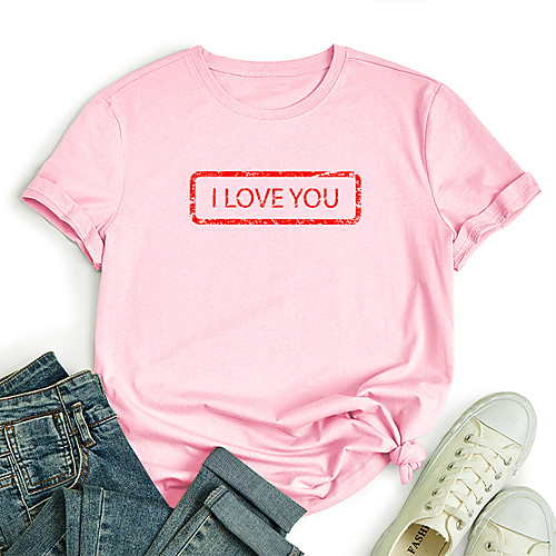 Women's T shirt Graphic Text Letter Print Round Neck Tops 100% Cotton Basic Basic Top White Black Blue
Women's T shirt Graphic Text Letter Print Round Neck Tops 100% Cotton Basic Basic Top White Black Blue