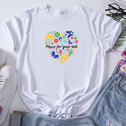Women's T shirt Graphic Heart Print Round Neck Tops 100% Cotton Basic Basic Top White Black Blue
Women's T shirt Graphic Heart Print Round Neck Tops 100% Cotton Basic Basic Top White Black Blue