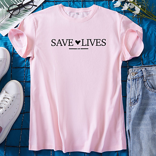Women's T shirt Graphic Heart Letter Print Round Neck Tops 100% Cotton Basic Basic Top White Black Blue
Women's T shirt Graphic Heart Letter Print Round Neck Tops 100% Cotton Basic Basic Top White Black Blue