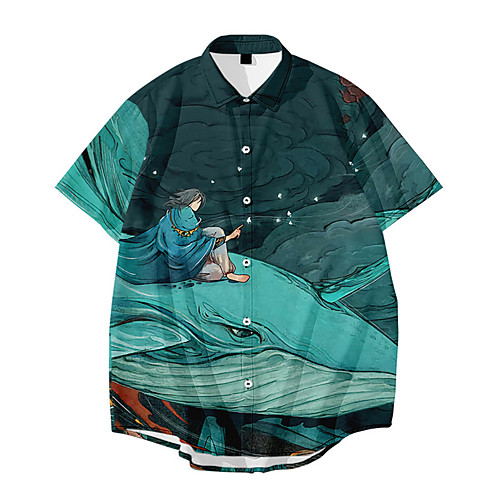 Men's Shirt 3D Print Fish Graffiti Button-Down 3D Print Short Sleeve Daily Tops Casual Fashion White Black Blue
Men's Shirt 3D Print Fish Graffiti Button-Down 3D Print Short Sleeve Daily Tops Casual Fashion White Black Blue
