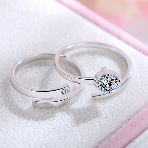 Couple Rings Synthetic Diamond Solitaire Silver S925 Sterling Silver Love Precious Elegant Fashion 1 Pair Adjustable / Couple's / Adjustable Ring
Couple Rings Synthetic Diamond Solitaire Silver S925 Sterling Silver Love Precious Elegant Fashion 1 Pair Adjustable / Couple's / Adjustable Ring