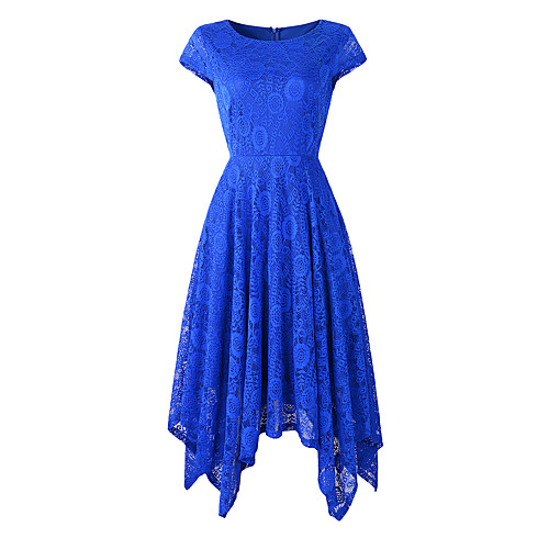 A-Line Elegant Vintage Party Wear Cocktail Party Dress Jewel Neck Short Sleeve Asymmetrical Lace with Pleats 2021
A-Line Elegant Vintage Party Wear Cocktail Party Dress Jewel Neck Short Sleeve Asymmetrical Lace with Pleats 2021