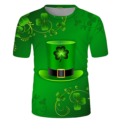 Men's T shirt 3D Print Floral Graphic Prints Saint Patrick Day 3D Print Short Sleeve Casual Tops Fashion Classic Green
Men's T shirt 3D Print Floral Graphic Prints Saint Patrick Day 3D Print Short Sleeve Casual Tops Fashion Classic Green