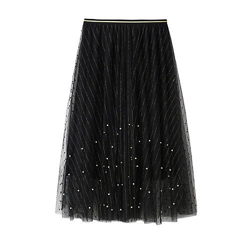 Women's Going out Weekend Elegant Streetwear Skirts Solid Colored Beaded Layered Pleated White Black Gray
Women's Going out Weekend Elegant Streetwear Skirts Solid Colored Beaded Layered Pleated White Black Gray