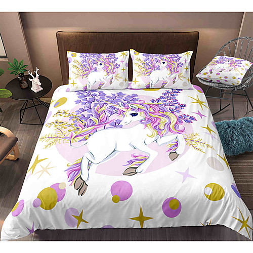 Cartoon Unicorn 3-Piece Duvet Cover Set Hotel Bedding Sets Comforter Cover with Soft Lightweight Microfiber, Include 1 Duvet Cover, 2 Pillowcases for Double/Queen/King(1 Pillowcase for Twin/Single)
Cartoon Unicorn 3-Piece Duvet Cover Set Hotel Bedding Sets Comforter Cover with Soft Lightweight Microfiber, Include 1 Duvet Cover, 2 Pillowcases for Double/Queen/King(1 Pillowcase for Twin/Single)