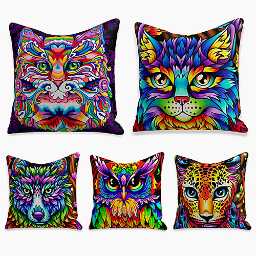 5 pcs Faux Linen Pillow Cover, Animal Simple Casual Square Polyester Traditional Classic
5 pcs Faux Linen Pillow Cover, Animal Simple Casual Square Polyester Traditional Classic