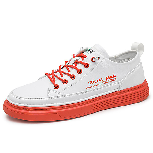 Men's Sneakers Skate Shoes Casual Daily Walking Shoes PU Breathable Non-slipping Wear Proof White gray White tangerine Baisha Color Block Fall Spring
Men's Sneakers Skate Shoes Casual Daily Walking Shoes PU Breathable Non-slipping Wear Proof White gray White tangerine Baisha Color Block Fall Spring