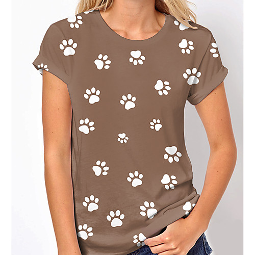 Women's T shirt Dog Graphic Print Round Neck Tops Basic Basic Top White Navy Blue Khaki
Women's T shirt Dog Graphic Print Round Neck Tops Basic Basic Top White Navy Blue Khaki