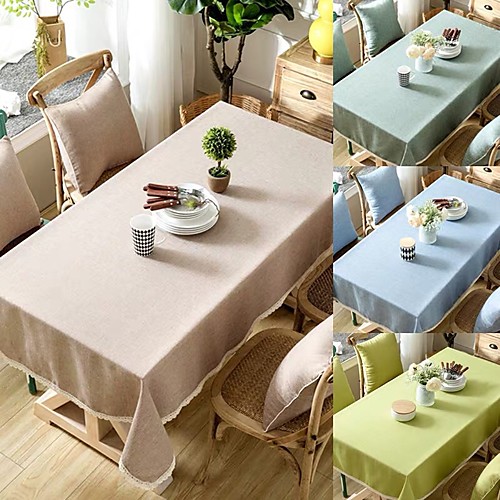 Waterproof Linen Cotton Tablecloth Solid Color with Lace for Kitchen Dining Table Coffee Table TV Cabinet
Waterproof Linen Cotton Tablecloth Solid Color with Lace for Kitchen Dining Table Coffee Table TV Cabinet