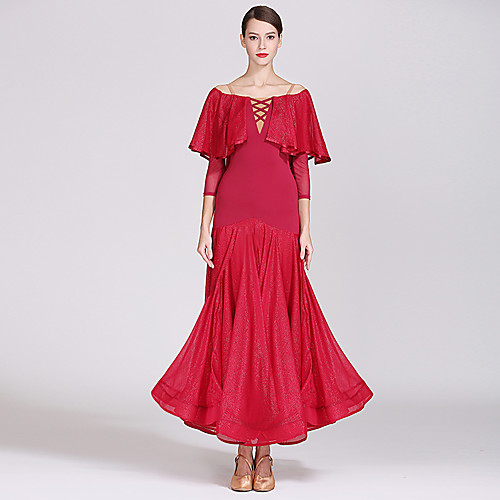 Ballroom Dance Dress Ruffles Bandage Women's Training Performance 3/4 Length Sleeve Natural Ice Silk
Ballroom Dance Dress Ruffles Bandage Women's Training Performance 3/4 Length Sleeve Natural Ice Silk
