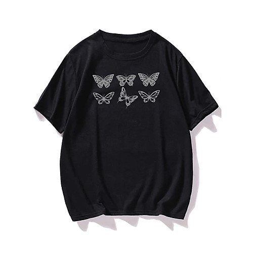 Men's T shirt Hot Stamping Butterfly Animal Print Short Sleeve Casual Tops 100% Cotton Casual Fashion Black
Men's T shirt Hot Stamping Butterfly Animal Print Short Sleeve Casual Tops 100% Cotton Casual Fashion Black