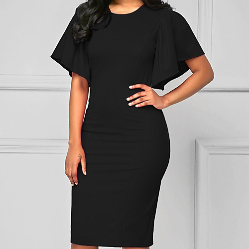 Women's Sheath Dress Knee Length Dress Blue Blushing Pink Army Green White Black Red Short Sleeve Solid Color Ruffle Summer Round Neck Elegant Casual Going out 2021 S M L XL XXL 3XL 4XL 5XL / Cotton
Women's Sheath Dress Knee Length Dress Blue Blushing Pink Army Green White Black Red Short Sleeve Solid Color Ruffle Summer Round Neck Elegant Casual Going out 2021 S M L XL XXL 3XL 4XL 5XL / Cotton