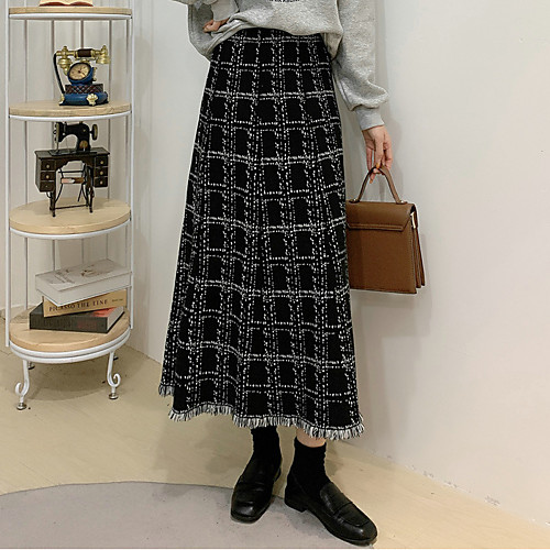 Women's Daily Vacation Elegant Sophisticated Skirts Plaid Tassel Fringe Knitting White Black
Women's Daily Vacation Elegant Sophisticated Skirts Plaid Tassel Fringe Knitting White Black