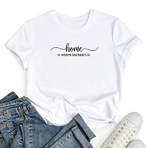 Women's T shirt Graphic Text Letter Print Round Neck Tops 100% Cotton Basic Basic Top White Blue Red
Women's T shirt Graphic Text Letter Print Round Neck Tops 100% Cotton Basic Basic Top White Blue Red