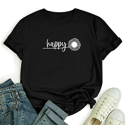 Women's T shirt Plants Graphic Letter Print Round Neck Tops 100% Cotton Basic Basic Top Black Blue Red
Women's T shirt Plants Graphic Letter Print Round Neck Tops 100% Cotton Basic Basic Top Black Blue Red