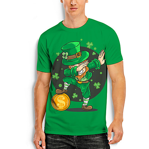 Men's T shirt 3D Print Graphic Prints Character Saint Patrick Day 3D Print Short Sleeve Daily Tops Casual Fashion Green
Men's T shirt 3D Print Graphic Prints Character Saint Patrick Day 3D Print Short Sleeve Daily Tops Casual Fashion Green