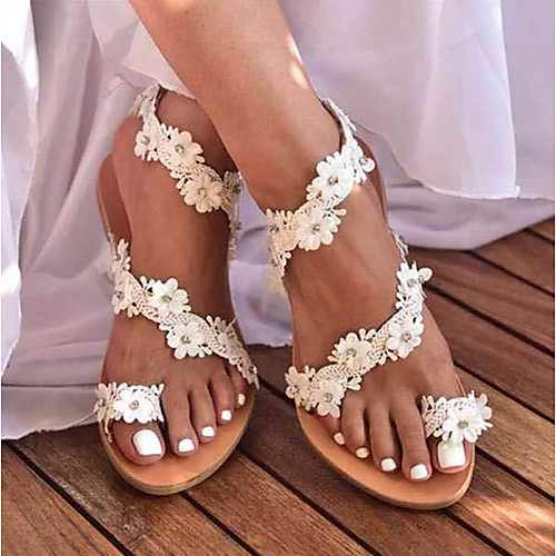 Women's Sandals Boho Bohemia Beach Flat Heel Open Toe Flat Sandals Casual Daily Walking Shoes PU White
Women's Sandals Boho Bohemia Beach Flat Heel Open Toe Flat Sandals Casual Daily Walking Shoes PU White