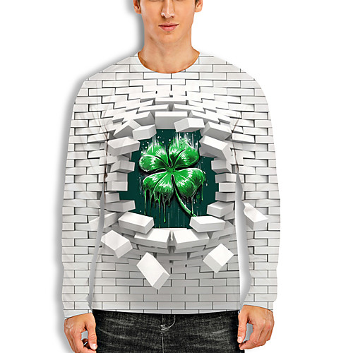 Men's T shirt 3D Print Plants 3D Saint Patrick Day 3D Print Long Sleeve Daily Tops Casual Fashion Green / White
Men's T shirt 3D Print Plants 3D Saint Patrick Day 3D Print Long Sleeve Daily Tops Casual Fashion Green / White