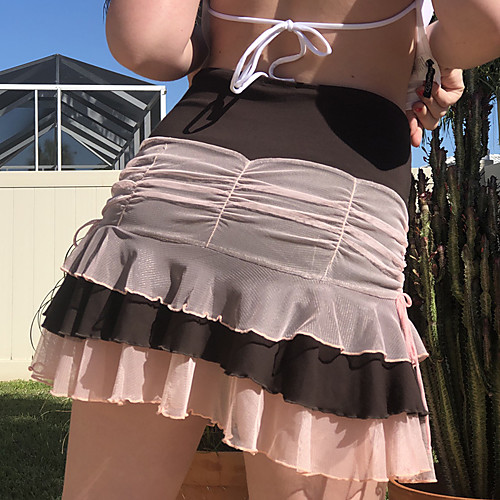Women's Going out Club Sexy Streetwear Skirts Color Block Layered Ruffle Patchwork Brown
Women's Going out Club Sexy Streetwear Skirts Color Block Layered Ruffle Patchwork Brown
