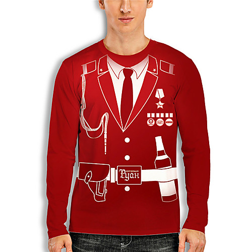 Men's T shirt 3D Print Cartoon 3D Print Long Sleeve Daily Tops Casual Fashion Red
Men's T shirt 3D Print Cartoon 3D Print Long Sleeve Daily Tops Casual Fashion Red