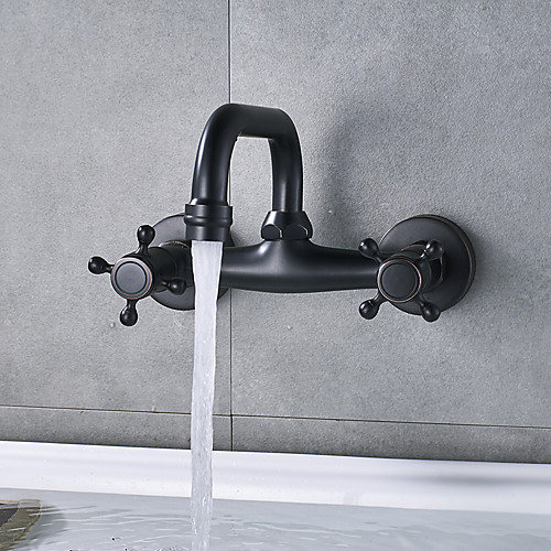 Bathroom Sink Faucet - Wall Mount Oil-rubbed Bronze Centerset Single Handle Two HolesBath Taps
Bathroom Sink Faucet - Wall Mount Oil-rubbed Bronze Centerset Single Handle Two HolesBath Taps
