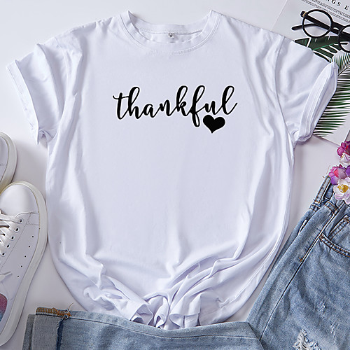 Women's T shirt Graphic Heart Letter Print Round Neck Tops 100% Cotton Basic Basic Top White Black Blue
Women's T shirt Graphic Heart Letter Print Round Neck Tops 100% Cotton Basic Basic Top White Black Blue