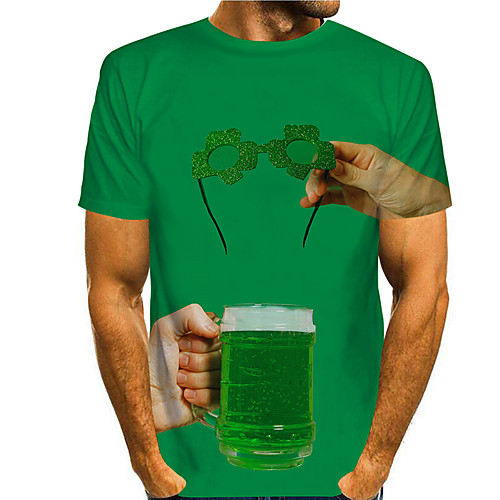Men's T shirt 3D Print Graphic Prints Beer Saint Patrick Day 3D Print Short Sleeve Daily Tops Casual Fashion Green
Men's T shirt 3D Print Graphic Prints Beer Saint Patrick Day 3D Print Short Sleeve Daily Tops Casual Fashion Green