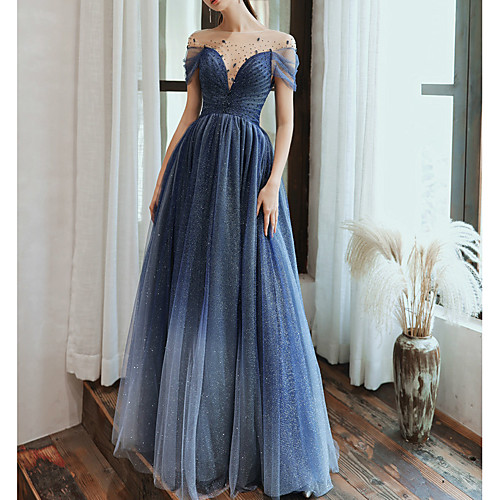 Sheath / Column Minimalist Sparkle Wedding Guest Formal Evening Dress Jewel Neck Short Sleeve Floor Length Tulle Sequined with Pleats Sequin 2021
Sheath / Column Minimalist Sparkle Wedding Guest Formal Evening Dress Jewel Neck Short Sleeve Floor Length Tulle Sequined with Pleats Sequin 2021