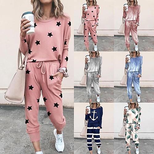 Women's Sweatsuit 2 Piece Set Tie Dye Drawstring Loose Fit Crew Neck Tie Dye Cute Sport Athleisure Clothing Suit Long Sleeve Warm Soft Comfortable Everyday Use Causal Exercising General Use / Winter
Women's Sweatsuit 2 Piece Set Tie Dye Drawstring Loose Fit Crew Neck Tie Dye Cute Sport Athleisure Clothing Suit Long Sleeve Warm Soft Comfortable Everyday Use Causal Exercising General Use / Winter