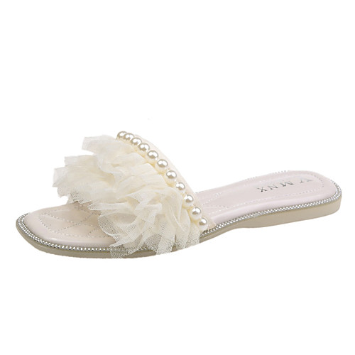 Women's Sandals Flat Heel Open Toe Flat Sandals Sweet Daily Walking Shoes Lace Pearl Lace Black Beige
Women's Sandals Flat Heel Open Toe Flat Sandals Sweet Daily Walking Shoes Lace Pearl Lace Black Beige