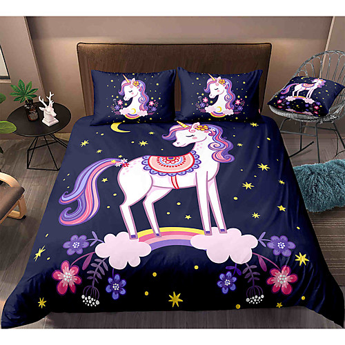 Cartoon Unicorn 3-Piece Duvet Cover Set Hotel Bedding Sets Comforter Cover with Soft Lightweight Microfiber, Include 1 Duvet Cover, 2 Pillowcases for Double/Queen/King(1 Pillowcase for Twin/Single)
Cartoon Unicorn 3-Piece Duvet Cover Set Hotel Bedding Sets Comforter Cover with Soft Lightweight Microfiber, Include 1 Duvet Cover, 2 Pillowcases for Double/Queen/King(1 Pillowcase for Twin/Single)
