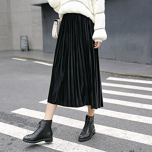 Women's Going out Casual / Daily Elegant Streetwear Skirts Solid Colored Pleated Black Light Brown Brown / Loose
Women's Going out Casual / Daily Elegant Streetwear Skirts Solid Colored Pleated Black Light Brown Brown / Loose