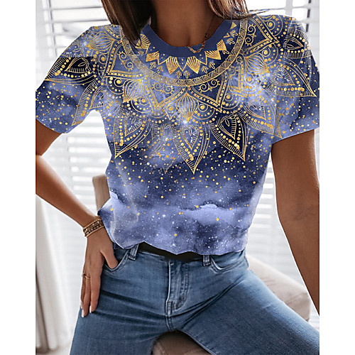Women's Going out Abstract Geometric Painting T shirt Graphic Tie Dye Print Round Neck Basic Tops Navy Blue
Women's Going out Abstract Geometric Painting T shirt Graphic Tie Dye Print Round Neck Basic Tops Navy Blue