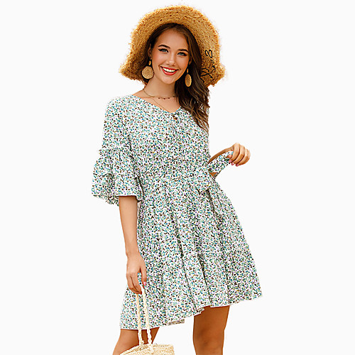 Women's Sundress Short Mini Dress Purple Green Half Sleeve Floral Color Block Print Summer V Neck Casual Mumu Going out 2021 S M L XL
Women's Sundress Short Mini Dress Purple Green Half Sleeve Floral Color Block Print Summer V Neck Casual Mumu Going out 2021 S M L XL