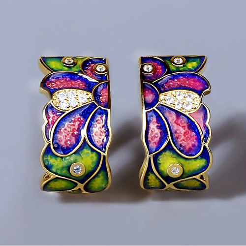 Women's AAA Cubic Zirconia Earrings Geometrical Petal Elegant Colorful Trendy Earrings Jewelry Gold For Party Evening Vacation Festival 1 Pair
Women's AAA Cubic Zirconia Earrings Geometrical Petal Elegant Colorful Trendy Earrings Jewelry Gold For Party Evening Vacation Festival 1 Pair