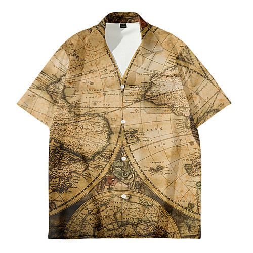 Men's Shirt 3D Print Map 3D Print Button-Down Short Sleeve Daily Tops Casual Fashion Hawaiian Yellow Light Brown Khaki / Summer / Beach
Men's Shirt 3D Print Map 3D Print Button-Down Short Sleeve Daily Tops Casual Fashion Hawaiian Yellow Light Brown Khaki / Summer / Beach