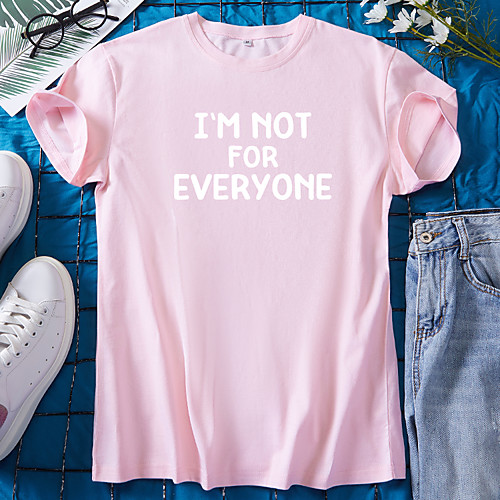 Women's T shirt Graphic Letter Print Round Neck Tops 100% Cotton Basic Basic Top Black Blue Red
Women's T shirt Graphic Letter Print Round Neck Tops 100% Cotton Basic Basic Top Black Blue Red