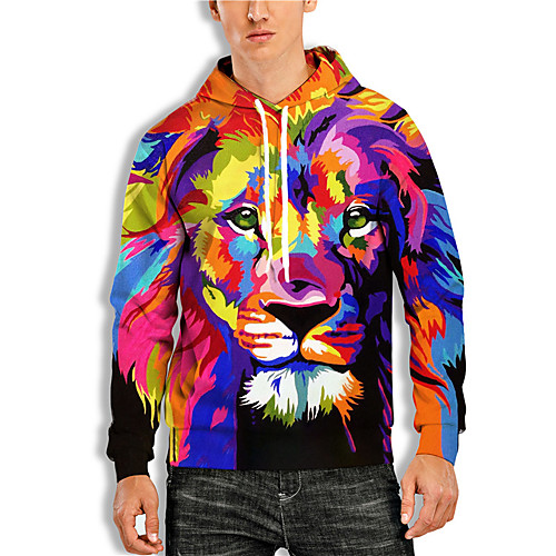 Men's Pullover Hoodie Sweatshirt Graphic Prints Lion Print Hooded Daily Holiday 3D Print 3D Print Hoodies Sweatshirts Long Sleeve Rainbow
Men's Pullover Hoodie Sweatshirt Graphic Prints Lion Print Hooded Daily Holiday 3D Print 3D Print Hoodies Sweatshirts Long Sleeve Rainbow