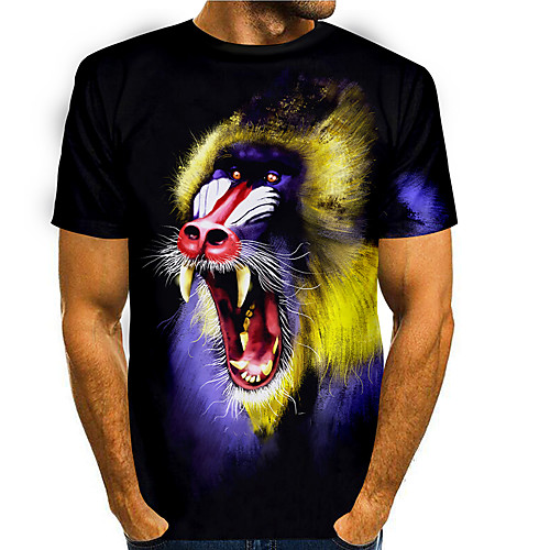 Men's Tee T shirt Shirt 3D Print Graphic Prints Monkey Animal Print Short Sleeve Daily Tops Basic Casual Black
Men's Tee T shirt Shirt 3D Print Graphic Prints Monkey Animal Print Short Sleeve Daily Tops Basic Casual Black