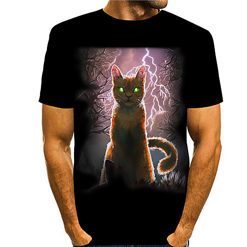 Men's T shirt 3D Print Cat Graphic Prints Animal 3D Print Short Sleeve Daily Tops Basic Casual Black
Men's T shirt 3D Print Cat Graphic Prints Animal 3D Print Short Sleeve Daily Tops Basic Casual Black