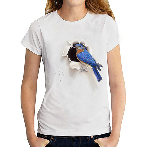 Women's Going out 3D Printed T shirt Graphic 3D Bird Print Round Neck Basic Tops White Blushing Pink Khaki
Women's Going out 3D Printed T shirt Graphic 3D Bird Print Round Neck Basic Tops White Blushing Pink Khaki