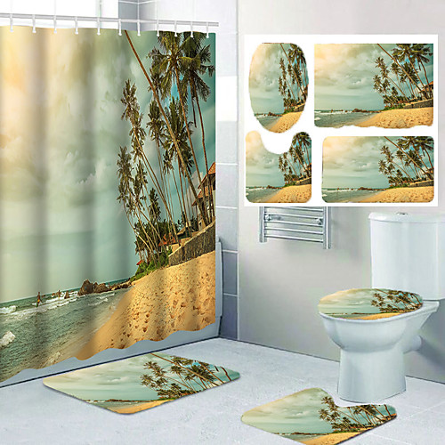 Sunshine Seaside Coconut Tree Beach Bathroom Shower Curtain Leisure Toilet Four-piece Set
Sunshine Seaside Coconut Tree Beach Bathroom Shower Curtain Leisure Toilet Four-piece Set