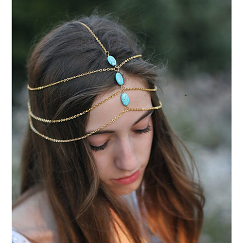 mori series simple natural turquoise multi-layer tassel chain headband hair accessory cf123
mori series simple natural turquoise multi-layer tassel chain headband hair accessory cf123