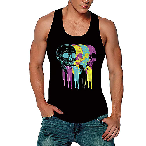 Men's Tank Top Vest Undershirt 3D Print Skull 3D Print Print Sleeveless Daily Tops Casual Beach Black
Men's Tank Top Vest Undershirt 3D Print Skull 3D Print Print Sleeveless Daily Tops Casual Beach Black