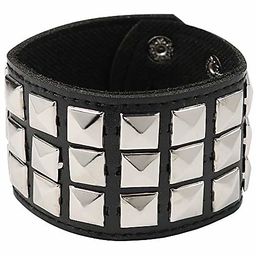 Punk Leather Stud Bracelet - Leather Cuff Biker Bracelet with Studs for Men, Women and Kids
Punk Leather Stud Bracelet - Leather Cuff Biker Bracelet with Studs for Men, Women and Kids
