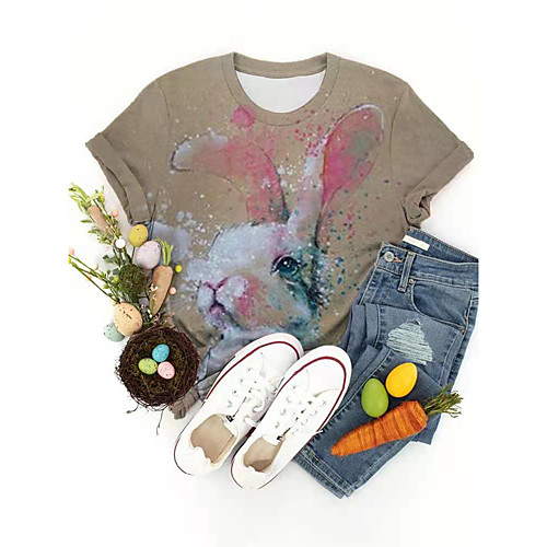 Women's T shirt Graphic Animal Print Round Neck Tops Basic Basic Top Purple Khaki Green
Women's T shirt Graphic Animal Print Round Neck Tops Basic Basic Top Purple Khaki Green