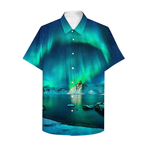 Men's Shirt 3D Print Graphic 3D Button-Down 3D Print Short Sleeve Casual Tops Casual Hawaiian Blue-Green
Men's Shirt 3D Print Graphic 3D Button-Down 3D Print Short Sleeve Casual Tops Casual Hawaiian Blue-Green