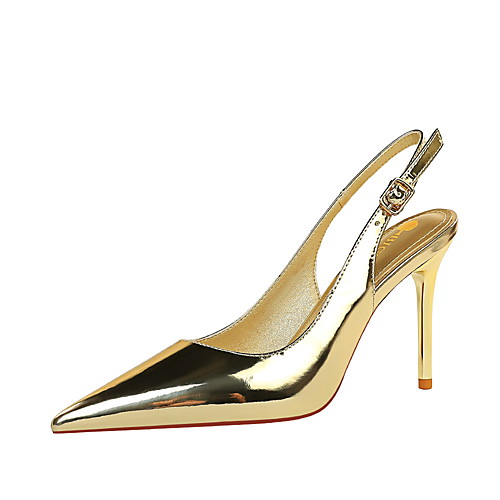 Women's Clogs & Mules Stiletto Heel Pointed Toe Patent Leather Buckle Solid Colored Black Light Grey Champagne
Women's Clogs & Mules Stiletto Heel Pointed Toe Patent Leather Buckle Solid Colored Black Light Grey Champagne