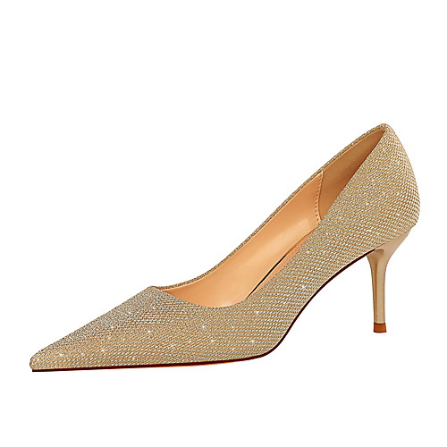 Women's Heels Stiletto Heel Pointed Toe PU Sequin Solid Colored Champagne Silver
Women's Heels Stiletto Heel Pointed Toe PU Sequin Solid Colored Champagne Silver