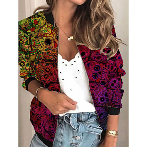 Women's Jacket Daily Spring & Fall Regular Coat Regular Fit Active Streetwear Jacket Long Sleeve Print Print Fuchsia / Holiday
Women's Jacket Daily Spring & Fall Regular Coat Regular Fit Active Streetwear Jacket Long Sleeve Print Print Fuchsia / Holiday